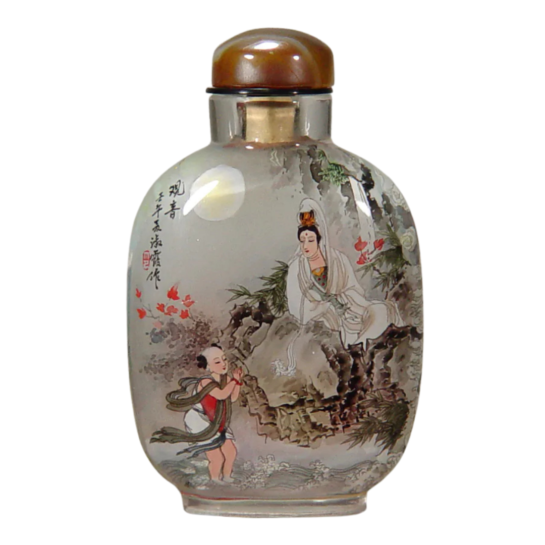 觀音鼻煙壺 慈悲觀音凝現靈性莊嚴與寧靜慈愛