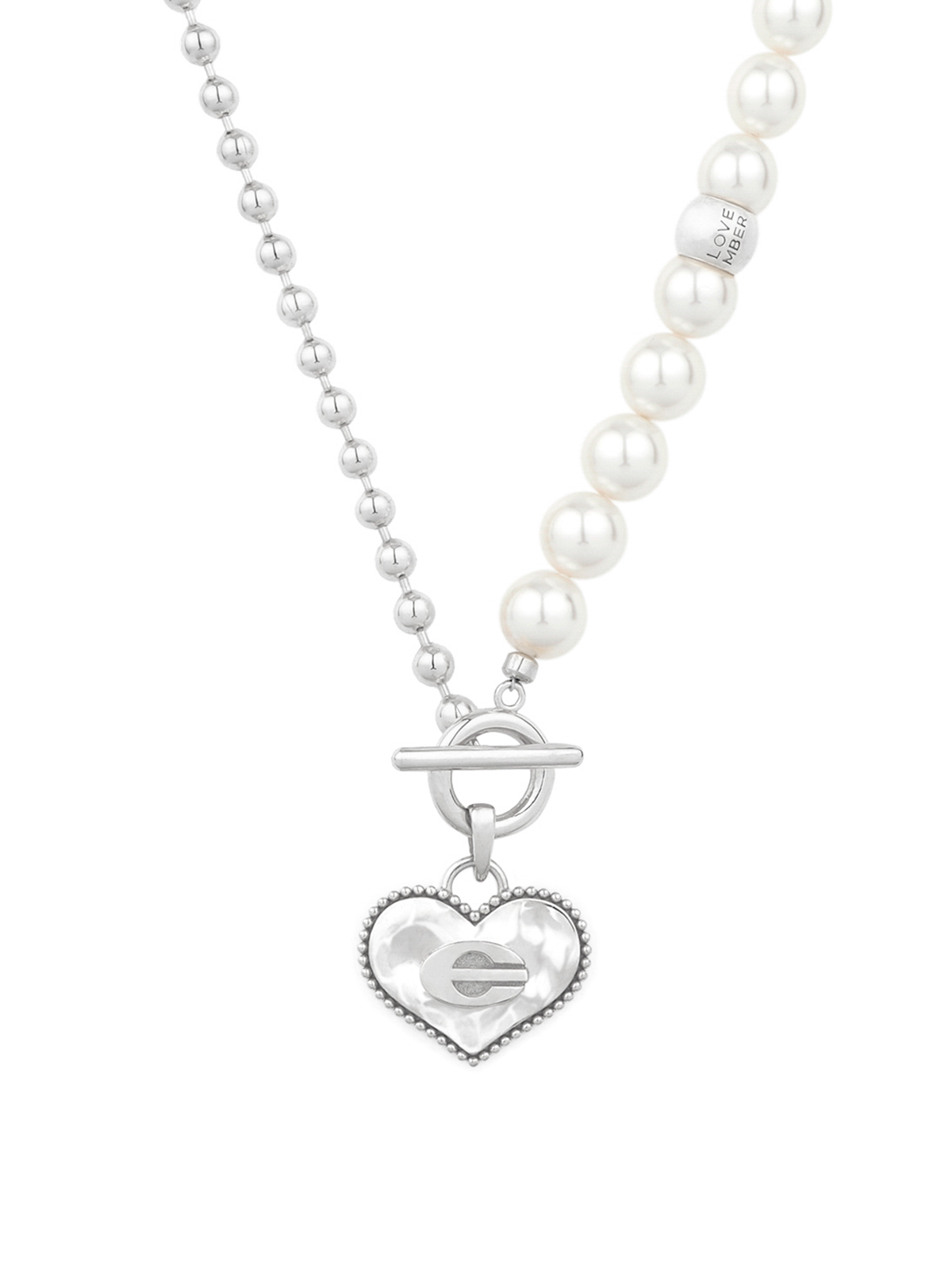 【LOVEMBER】Bumpy Heart Pearl Necklace