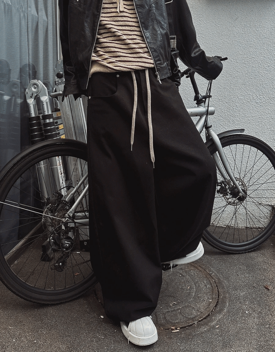 鬆緊帶抽繩拉丁氣球褲