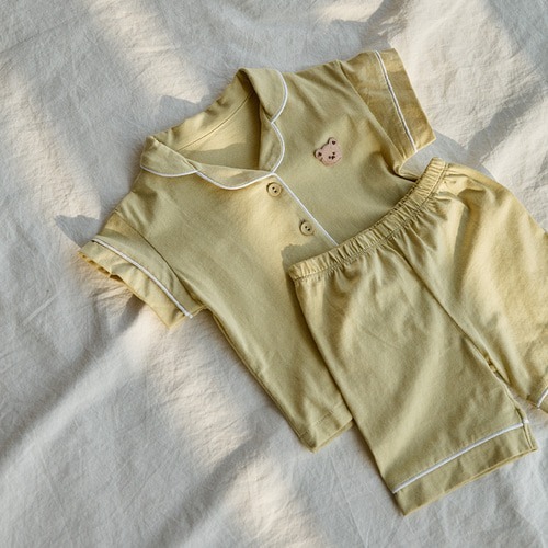 25S/S SweetHome果凍人物翻領開襟衫睡衣上下套裝