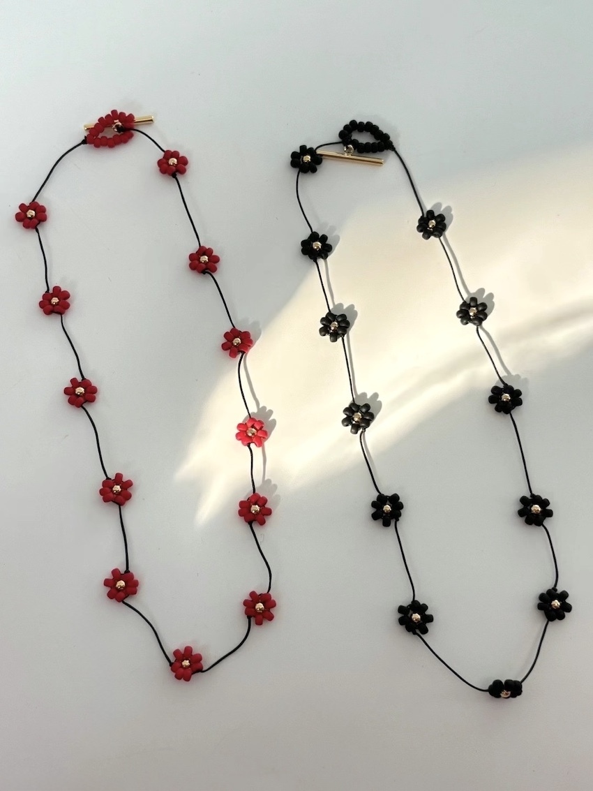 floret beads T buckle chain