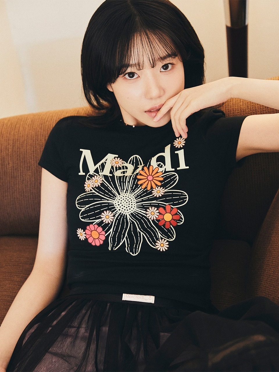 Mardi Mercredi CROPPED TSHIRT FLOWERMARDI BLOSSOM