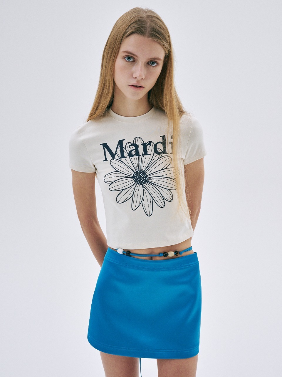 Mardi Mercredi CROPPED TSHIRT FLOWERMARDI_LIGHTBEIGE GR Mardi Mercredi CROPPED TSHIRT FLOWERMARDI_LIGHTBEIGE GR