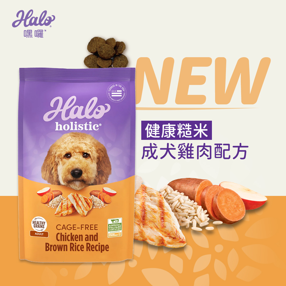 Halo 嘿囉 健康糙米 成犬雞肉配方 21磅