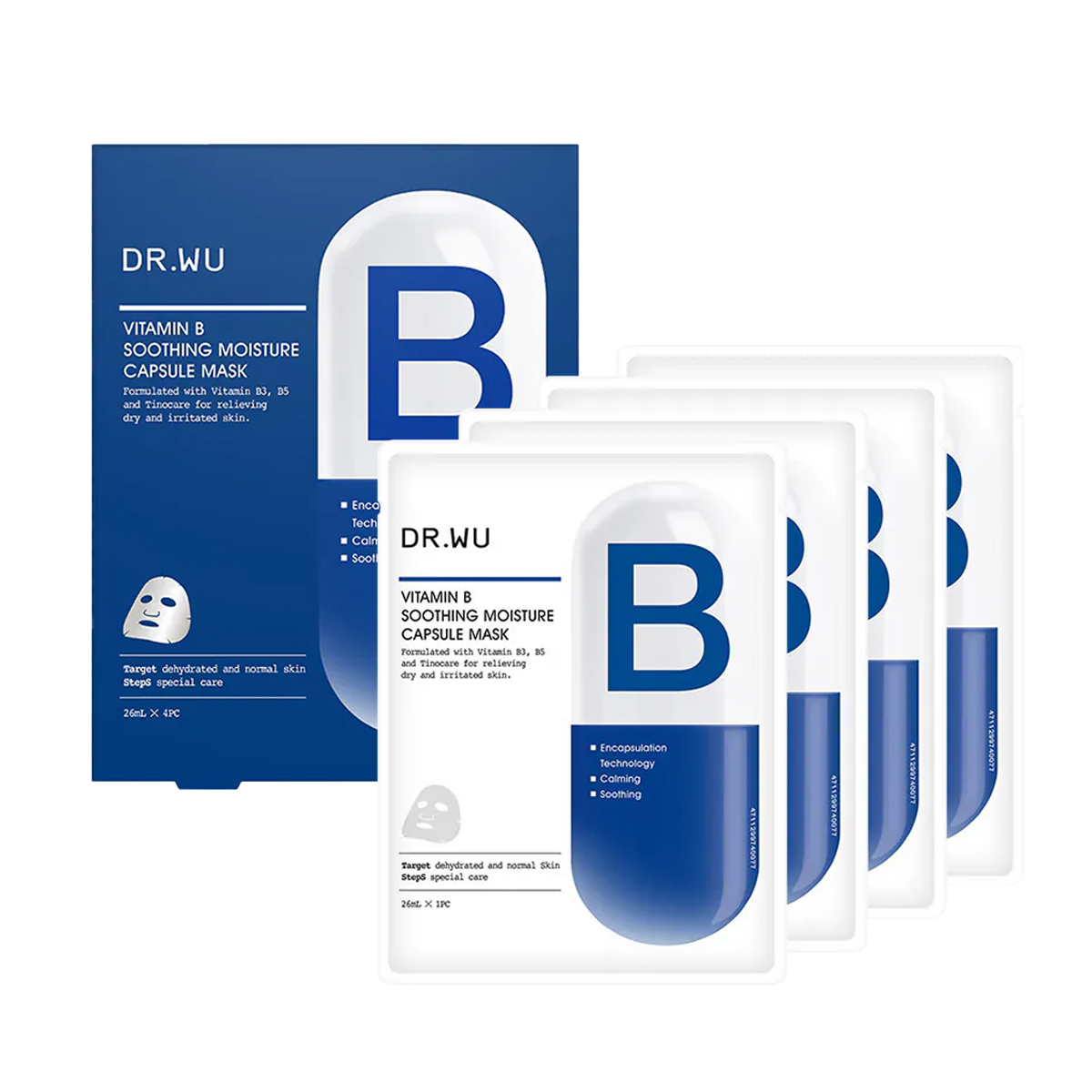 DR WU 維他命B保濕舒緩膠囊面膜 (4片/盒)