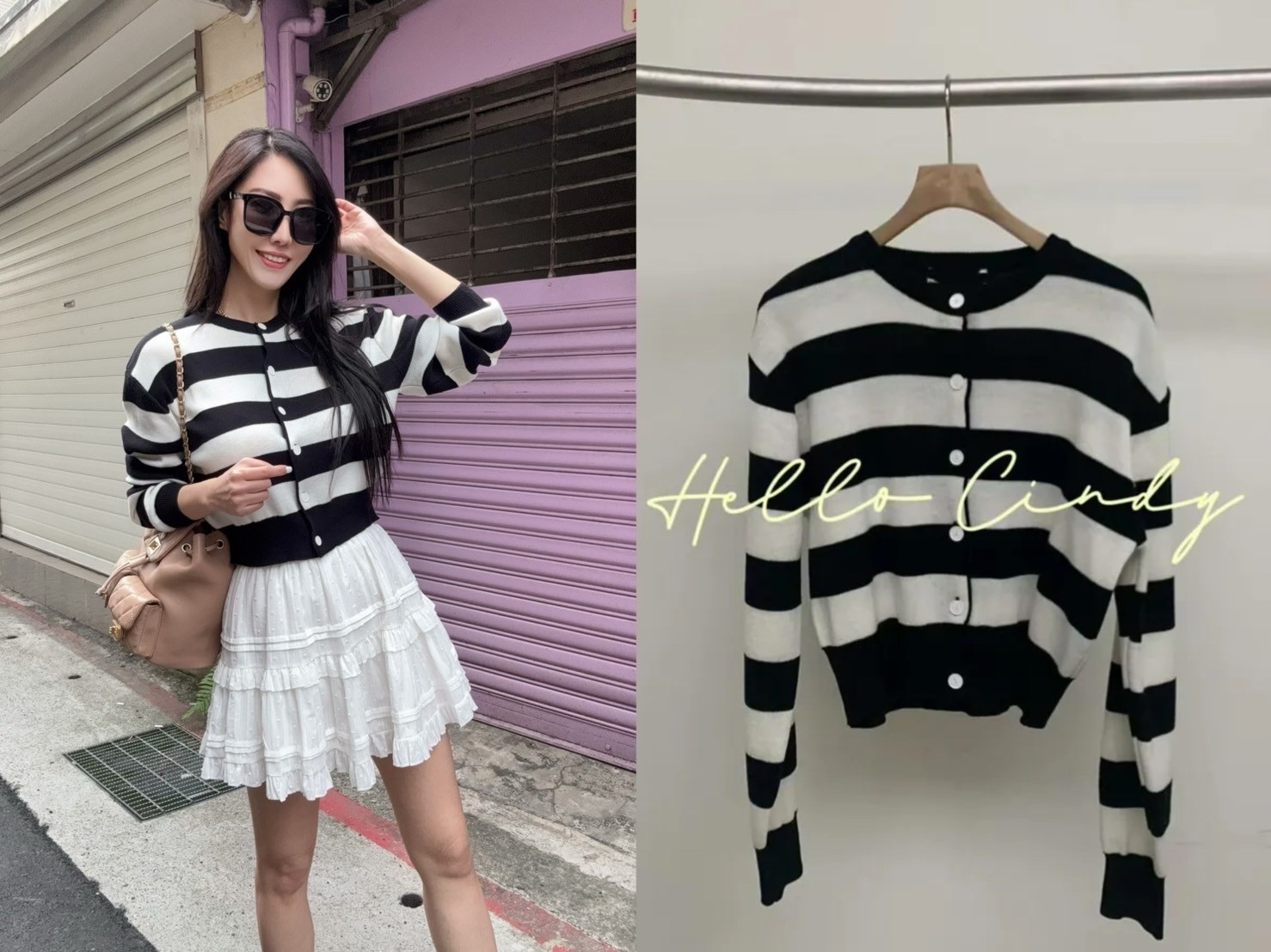 官網獨賣 N12011 現貨-正韓設計師品牌復古撞色條紋針織上衣/外套