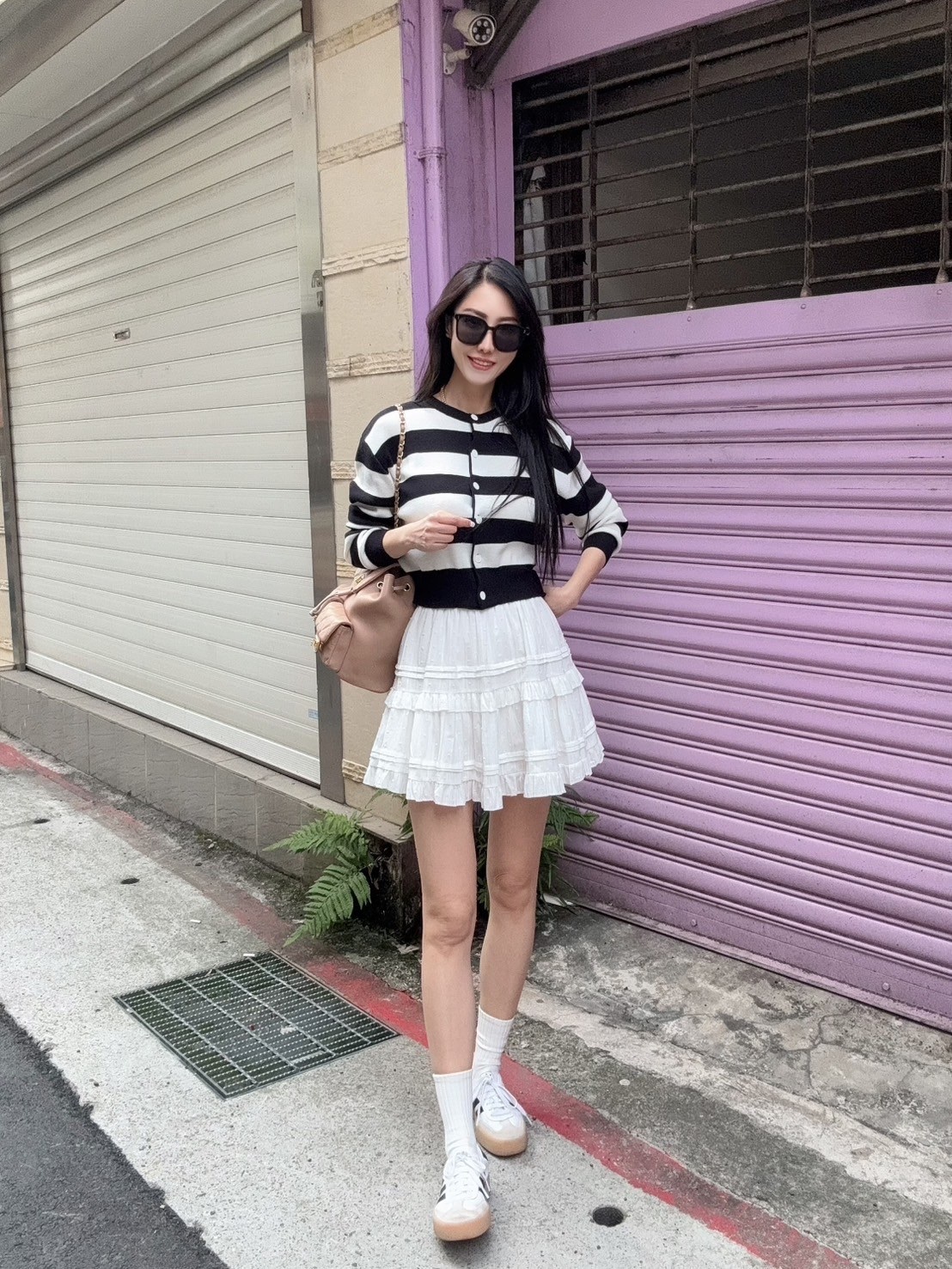 官網獨賣 N12011 現貨-正韓設計師品牌復古撞色條紋針織上衣/外套