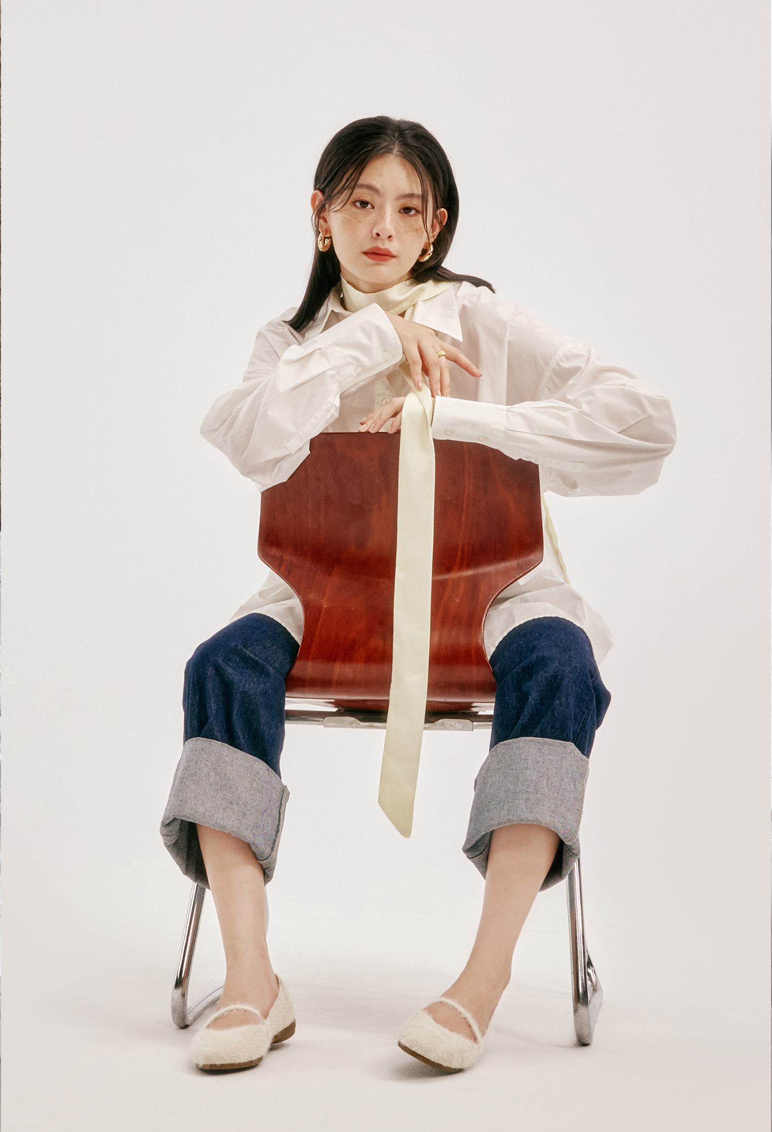 娃娃毛海平底鞋 奶油白