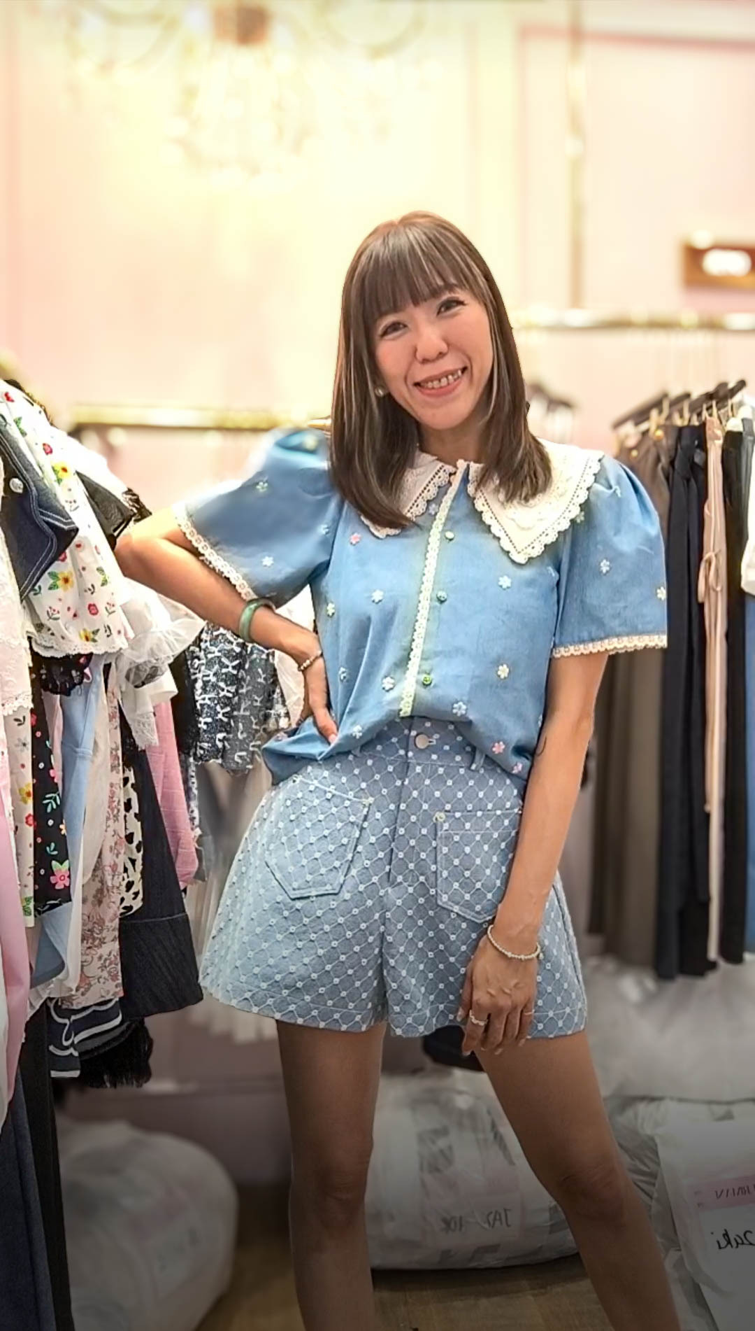 PM_K8076  ▶️小花牛仔上衣 👉B:100cm L:55cm👈