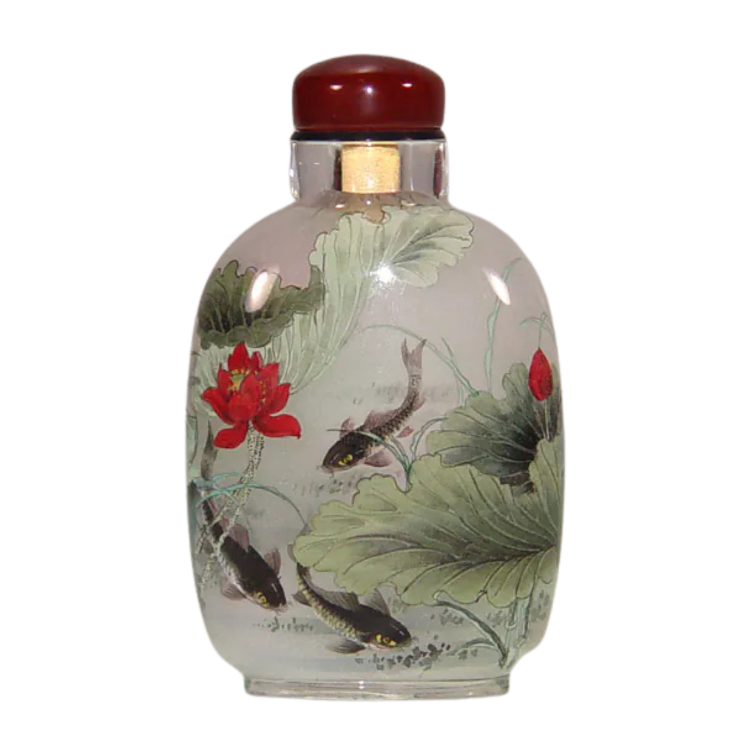 金玉滿堂鼻煙壺 富貴魚戲象徵財運亨通與吉慶盈門