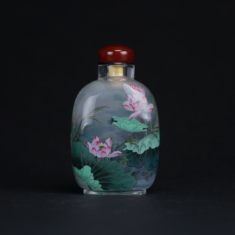 鹿港窯典藏內畫工藝|金玉滿堂鼻煙壺 富貴魚戲象徵財運亨通與吉慶盈門