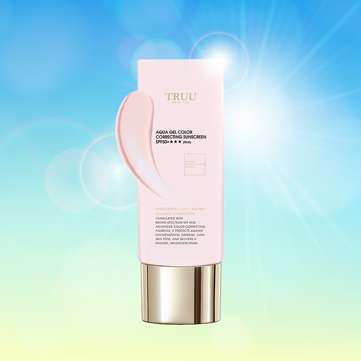 TRUU 高水感亮顏校色防曬乳SPF50+★★★(粉色)50ml