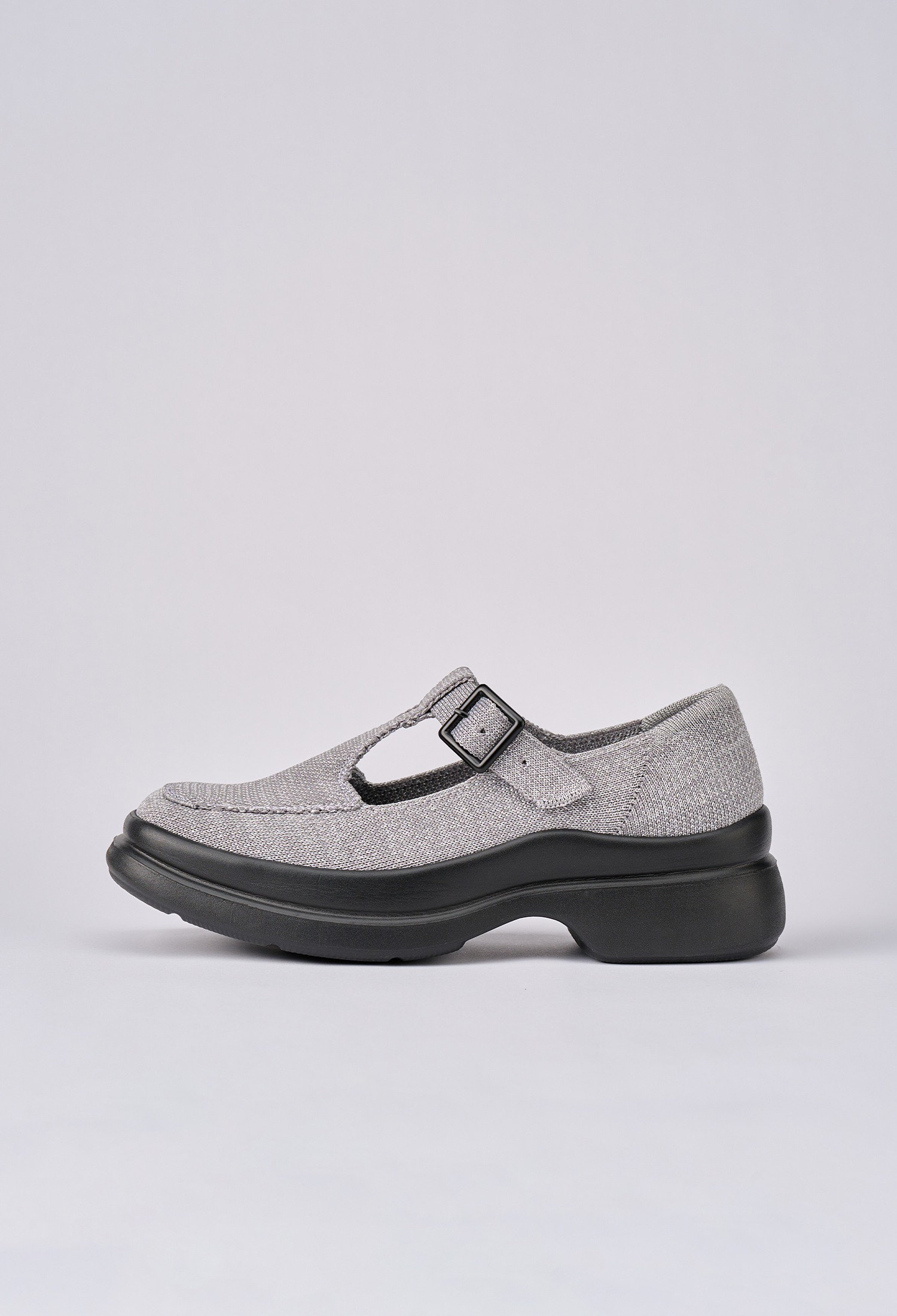 莉露十字帶厚底鞋 金屬銀