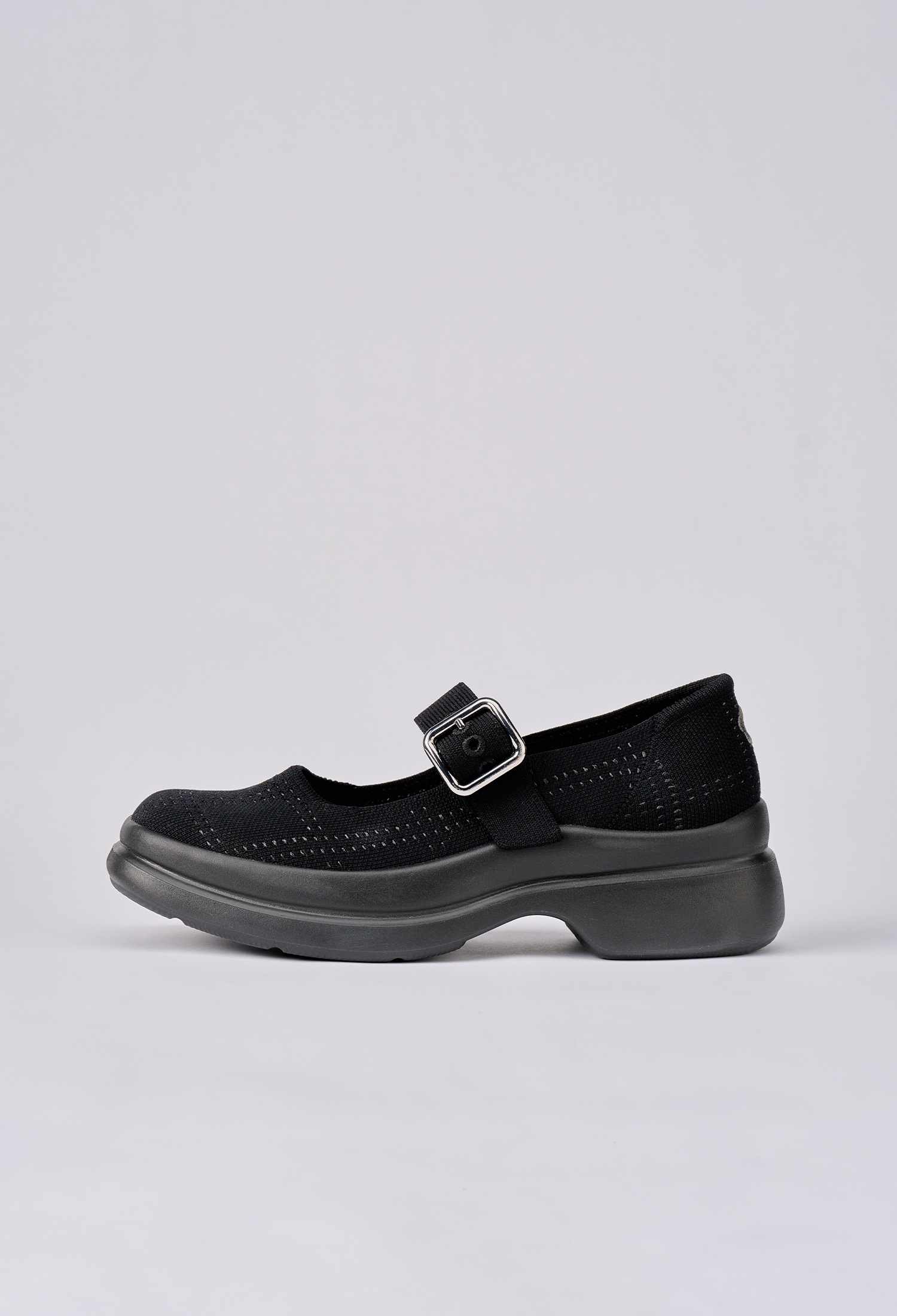 琪琪學院厚底鞋 黑格紋