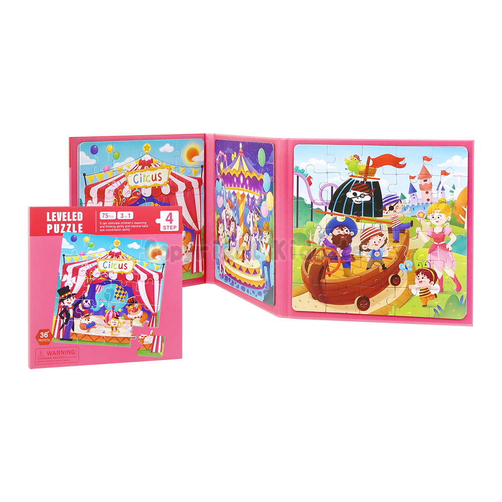 《 KIDMATE 》  磁性拼圖書-四階馬戲團表演