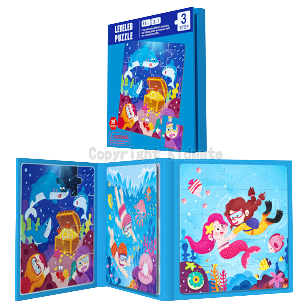 《 KIDMATE 》  磁性拼圖書-三階海洋冒險