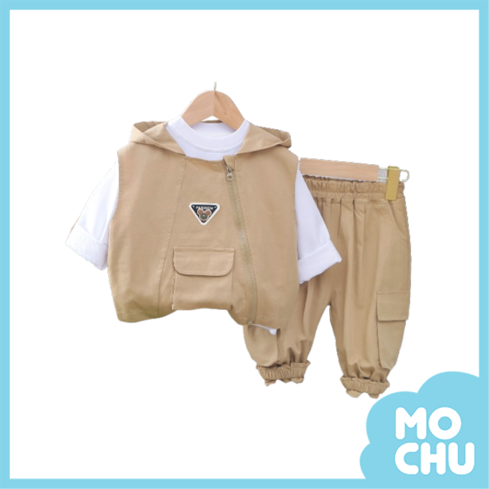 三角標小熊三件組套裝(二色)