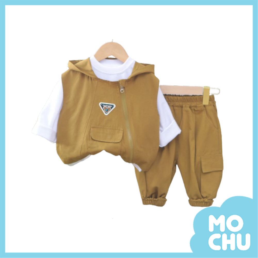 三角標小熊三件組套裝(二色)