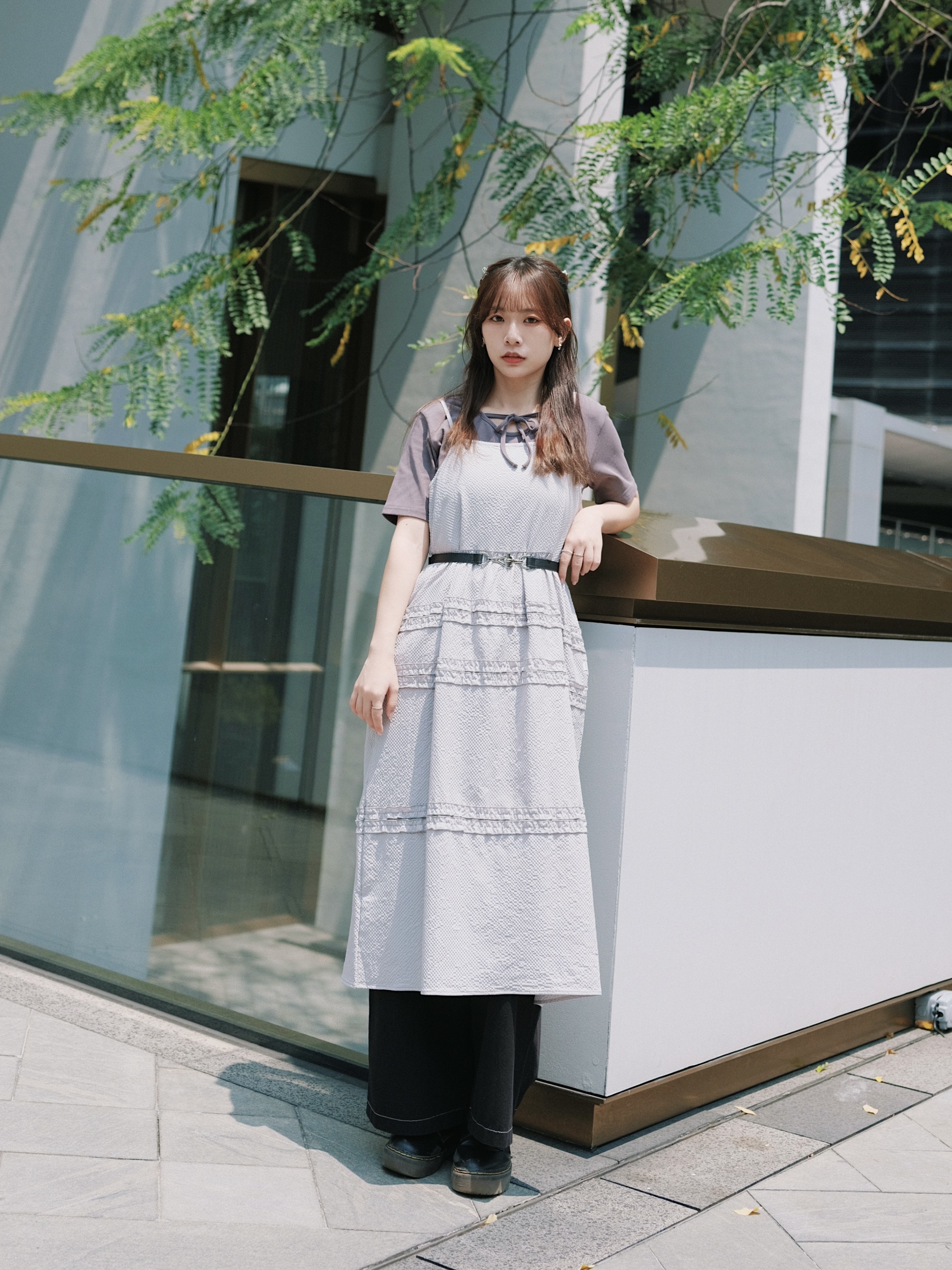 三色 / 細格多層荷葉連身裙 / Mini Checked Ruffled Tiered Dress