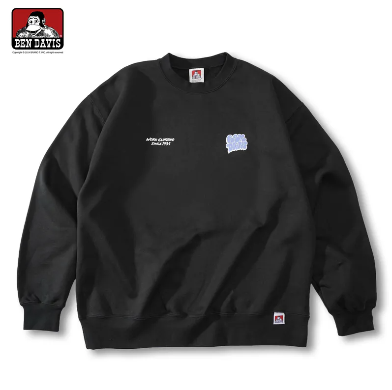 【 BEN DAVIS | WALL ART CREW SWEATER 猿人刷油漆泡泡內刷毛大學TEE - 2色】