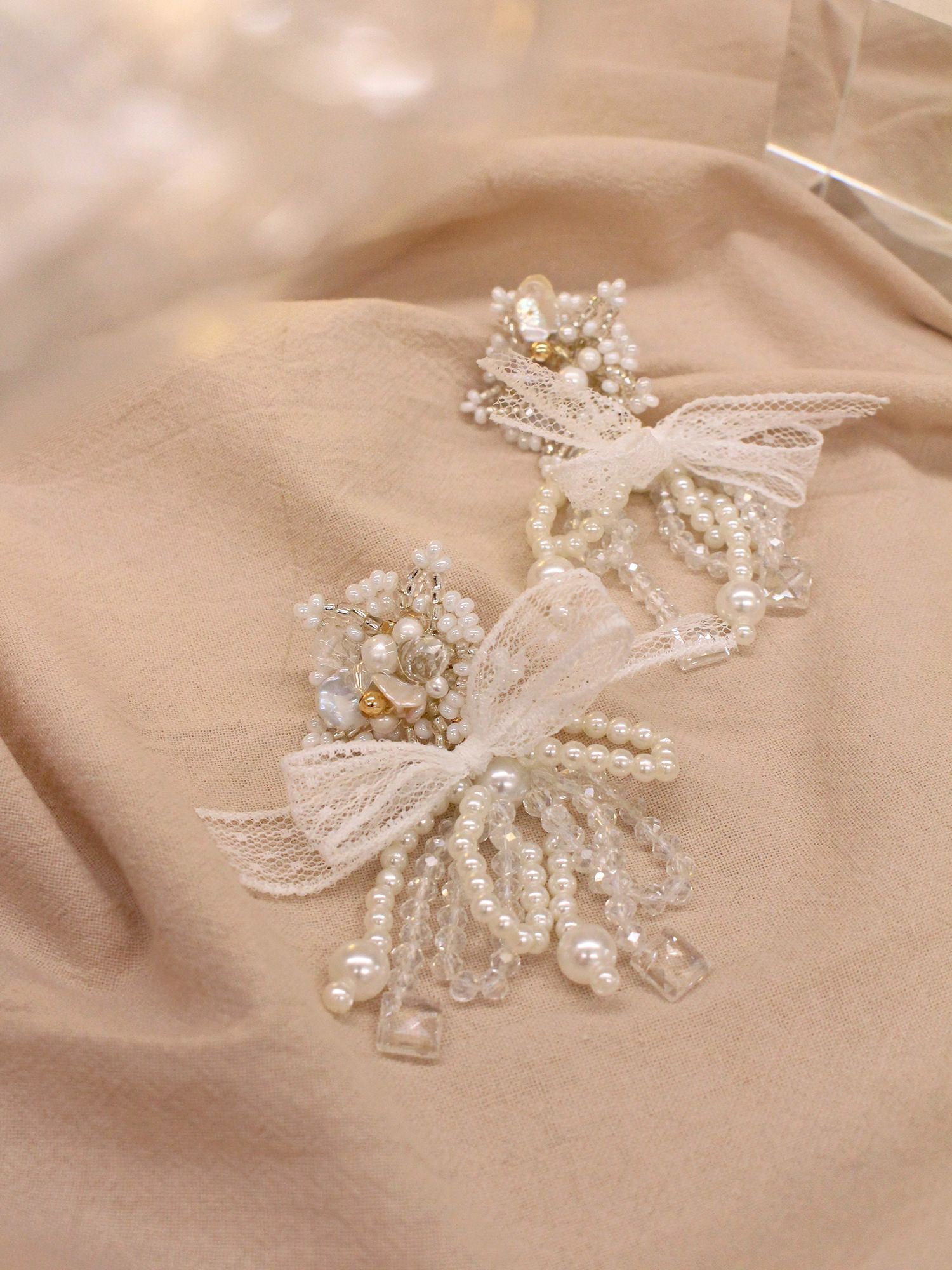 希卡魔法儀式。(2way)MUCHAT手作14KGP天然珍珠蝶結純銀針耳環