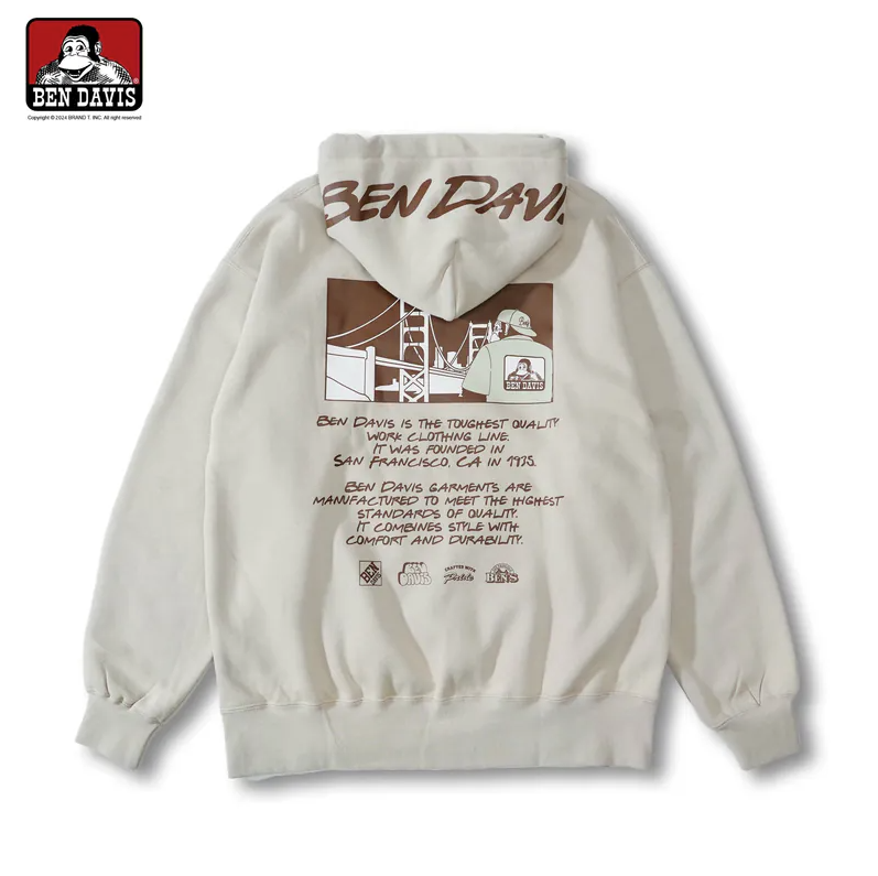 【 BEN DAVIS | BRIDGE & GORILLA HOODIE 金門大橋猿人內刷毛帽TEE - 3色 】