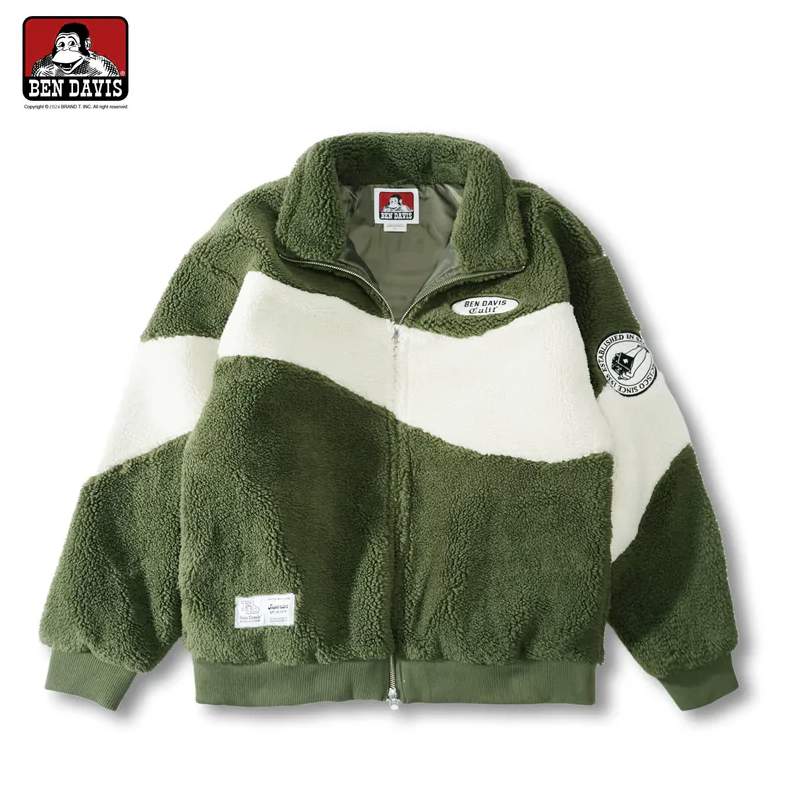 【 BEN DAVIS | HAZY BOA STAND COLLAR JACKET 拼色立領羔羊絨外套 - 2色 】