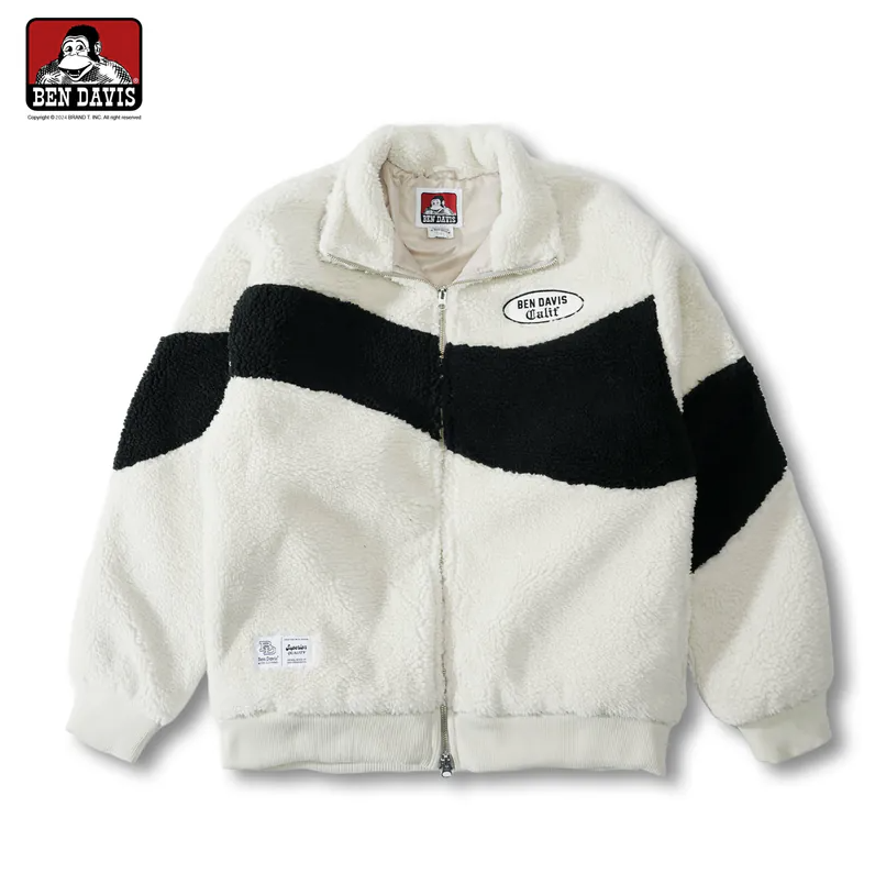 【 BEN DAVIS | HAZY BOA STAND COLLAR JACKET 拼色立領羔羊絨外套 - 2色 】