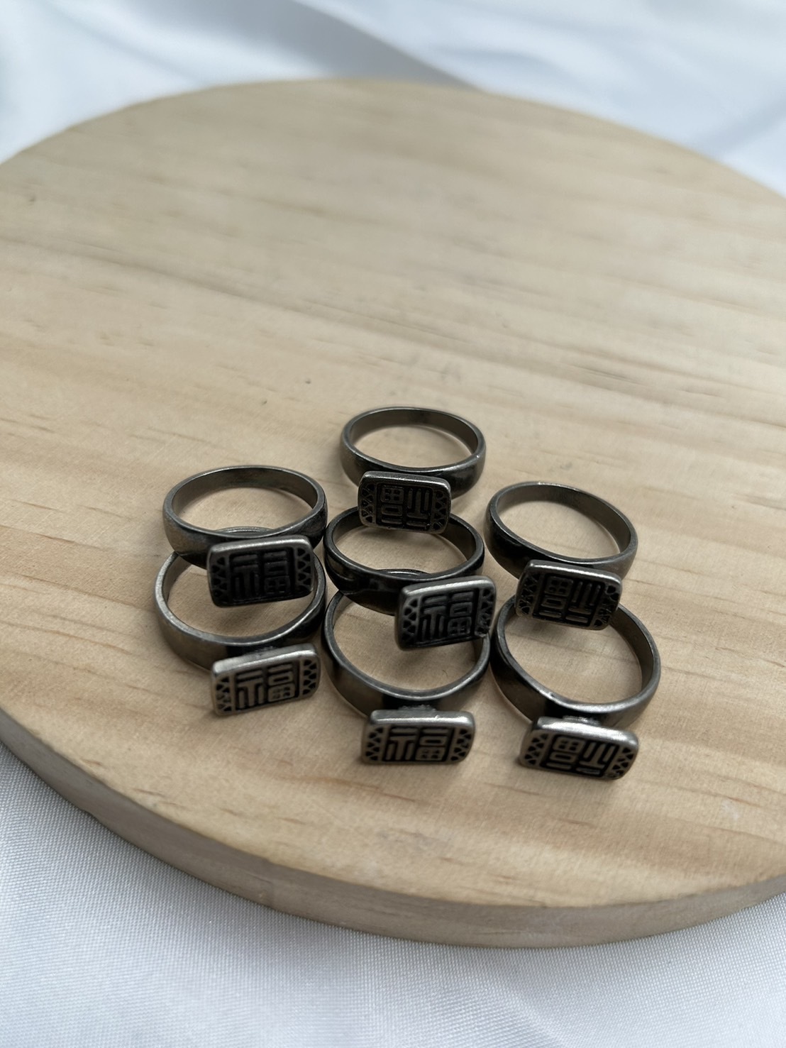 F-No.13 銀-福字戒指20mm