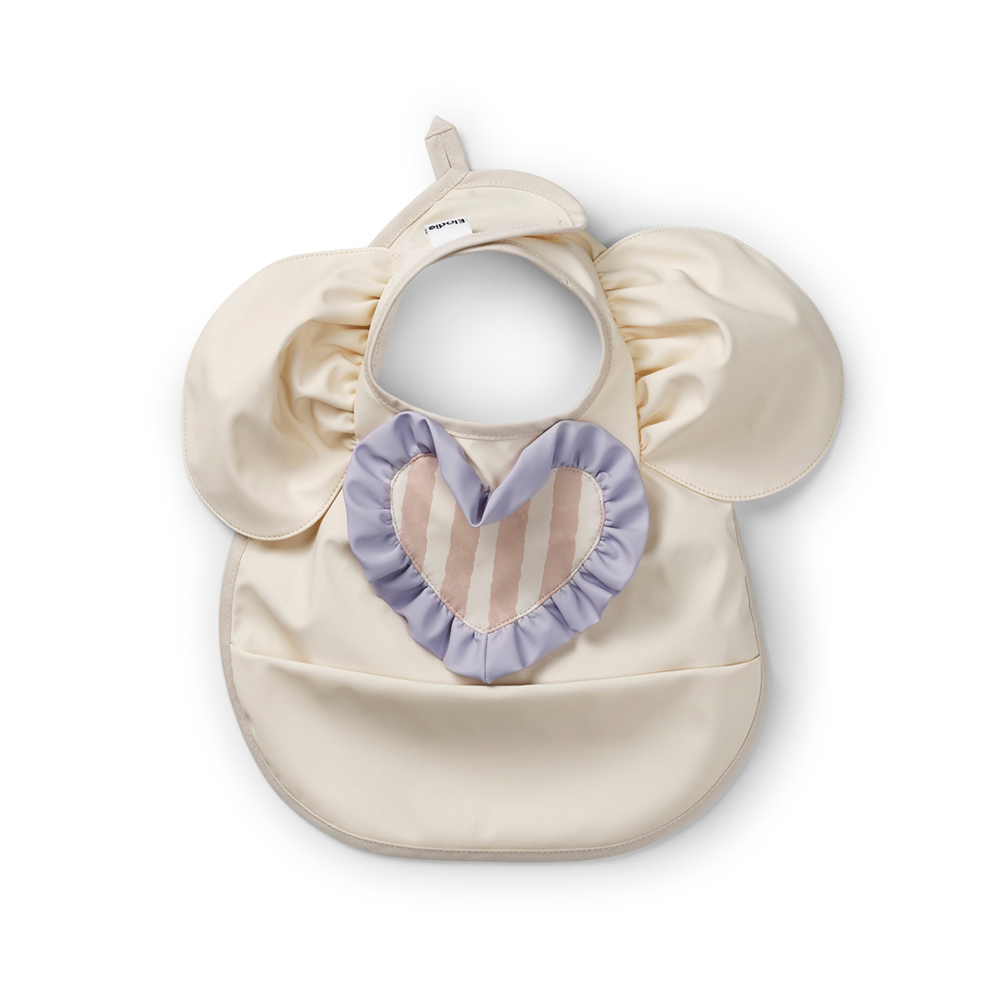 Elodie Details 防水口袋圍兜-心心相印(Oat White)