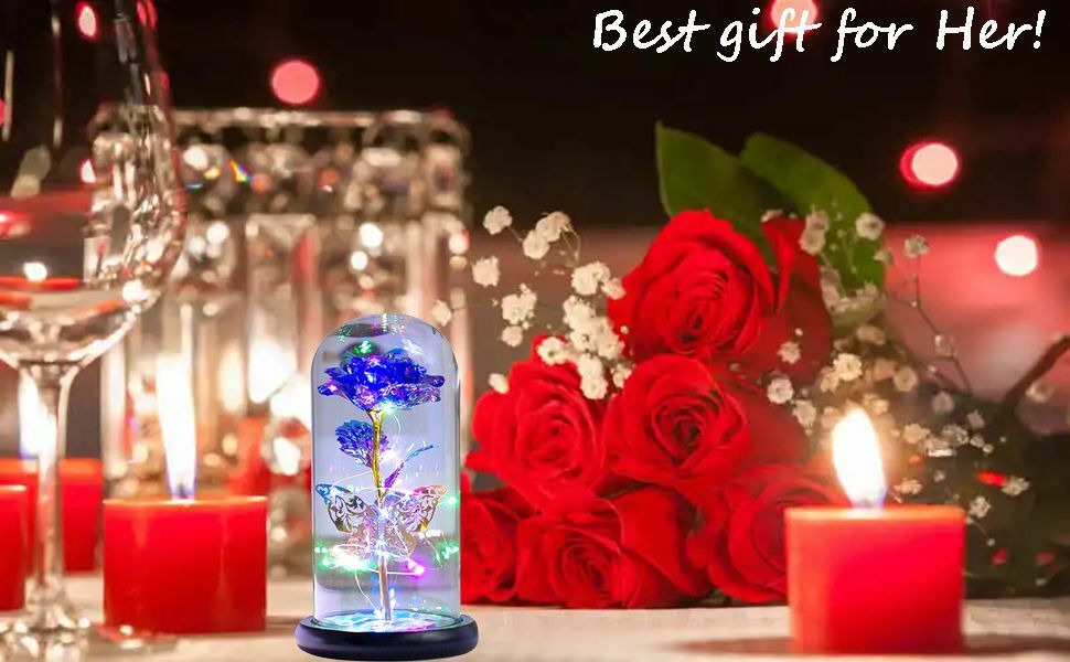 母親節禮物 【金箔玫瑰花】  音樂盒小夜燈 桌面小擺飾