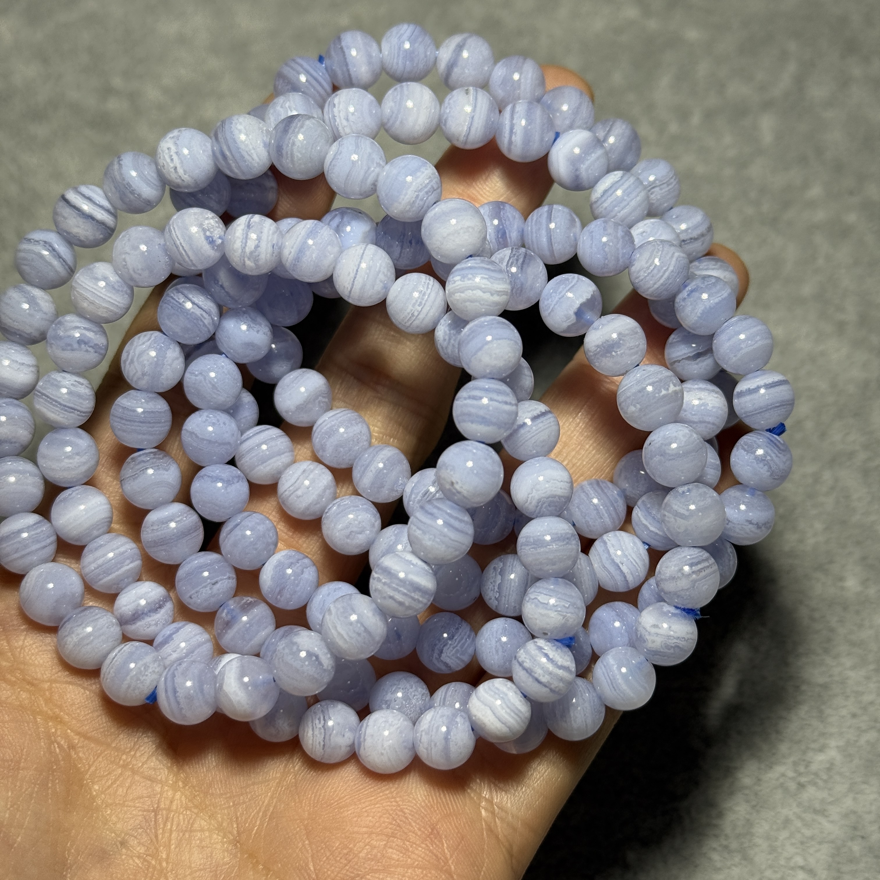 藍紋瑪瑙 6.7-7+mm BP1516