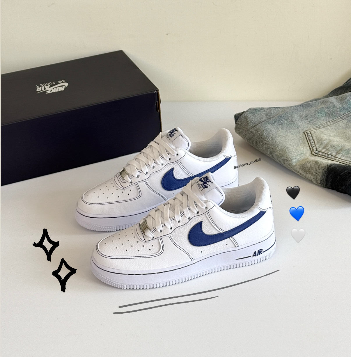 Nike Air Force 1 AF1 藍白色 藍色 外縫線 荔枝皮 小白鞋 板鞋 HQ2037-100/預購