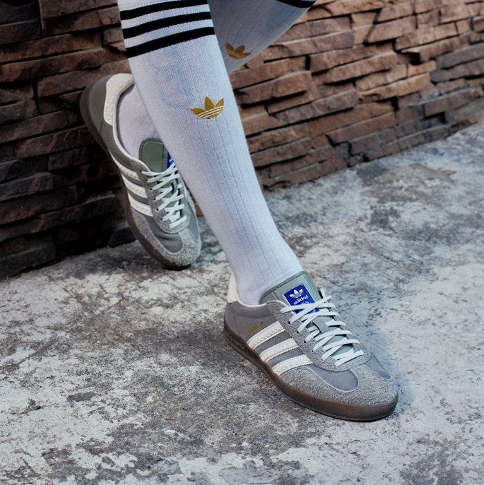 Adidas GAZELLE INDOOR 運動休閒鞋 灰色 (IF1807) 實著官方照