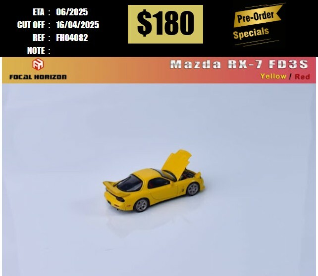 PO-$180 * FH * 1:64 MAZDA RX-7 FD3S A SPEC MAZDA SPEED YELLOW [OD08/04]