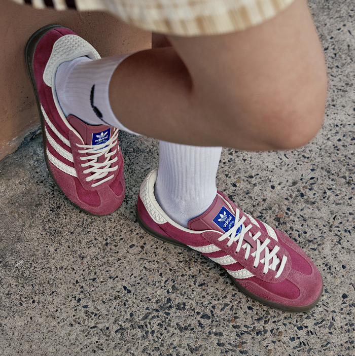 Adidas GAZELLE INDOOR 運動休閒鞋 粉色 (IF1809) 實著官方照