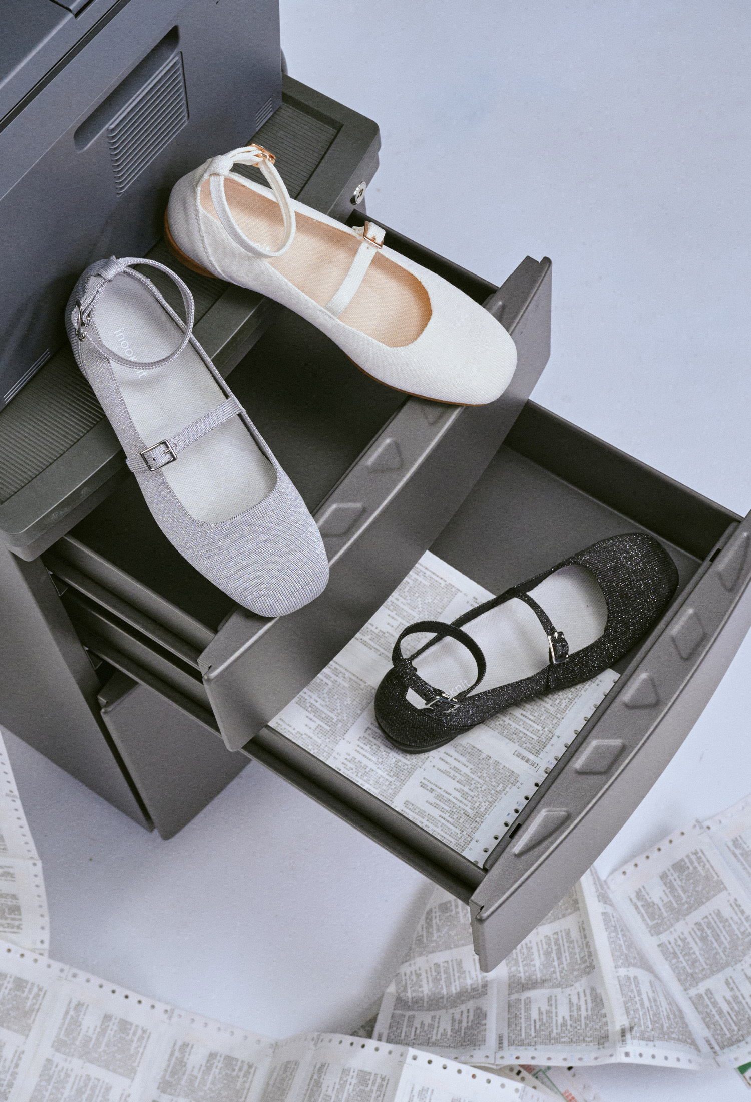 夢幻平底鞋 極光白