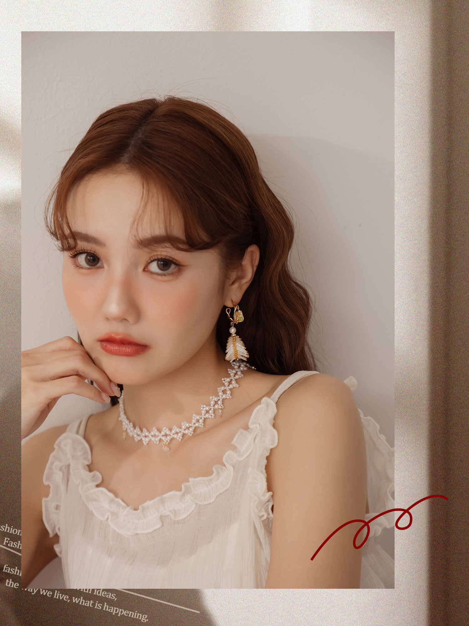 國王送的舞鞋。MUCHAT手作14KGP珍珠藤蔓花純銀針C圈耳環