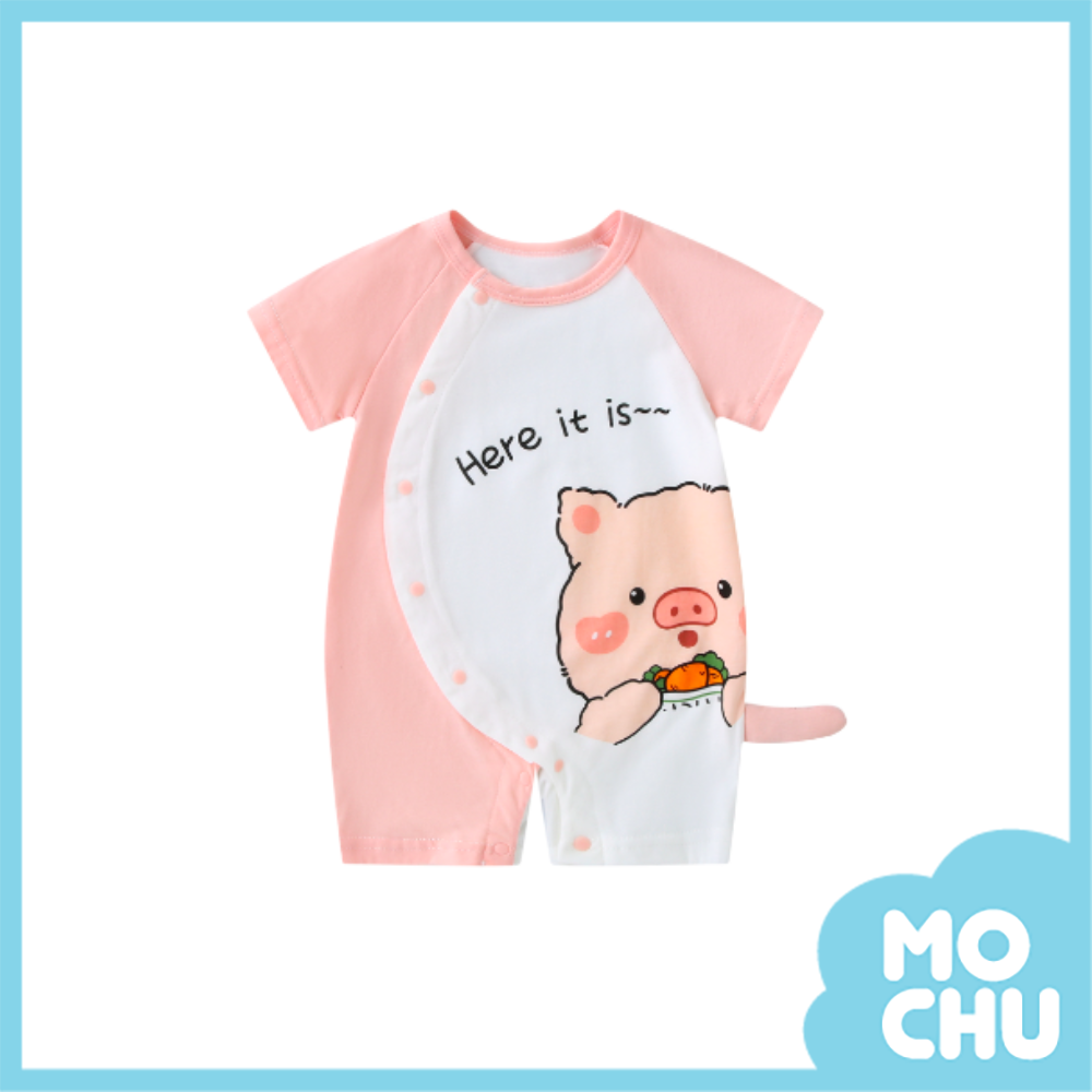 粉豬短袖連身衣