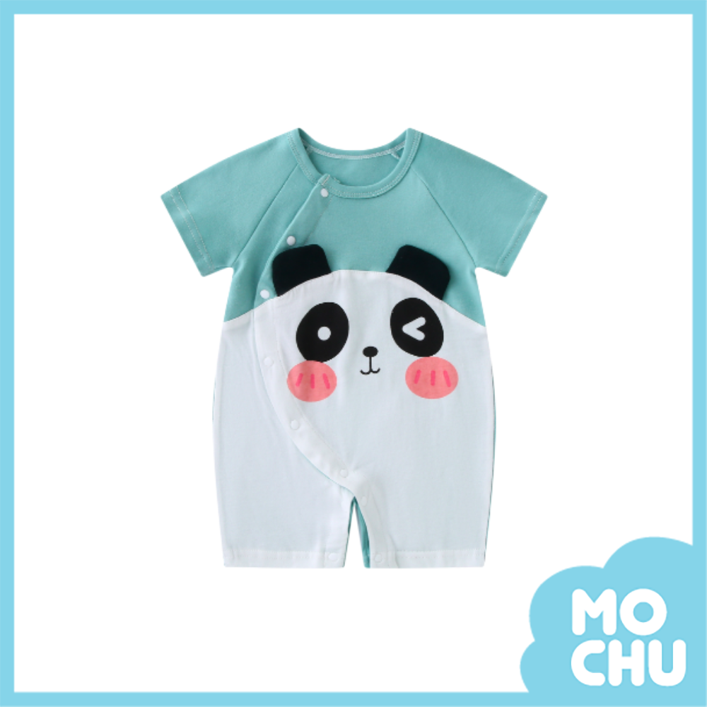 耳朵熊貓短袖連身衣