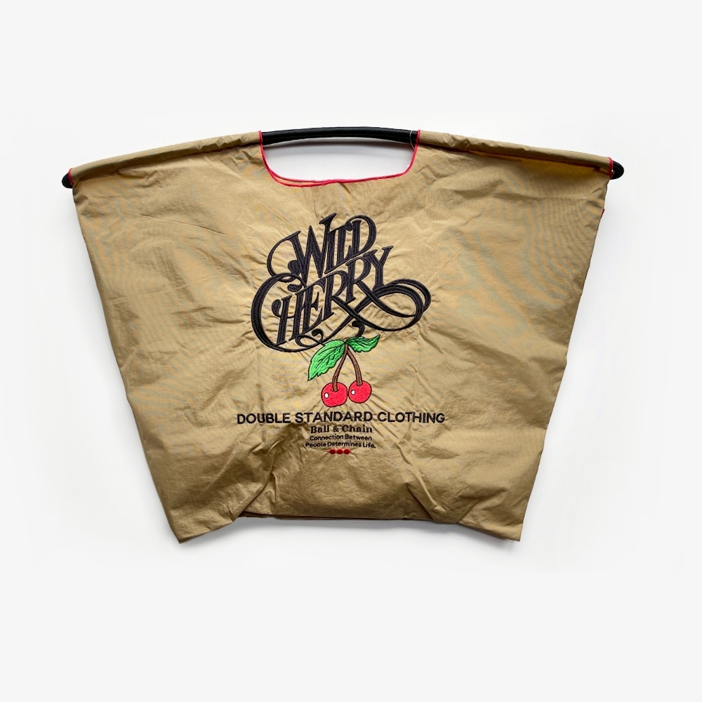 Ball＆Chain 刺繡環保購物袋 L號 - 卡其 (0400003233)