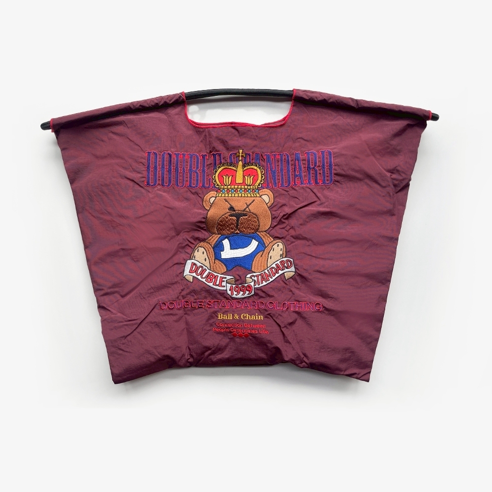 Ball＆Chain 刺繡環保購物袋 L號 - 酒紅 (040000924315)