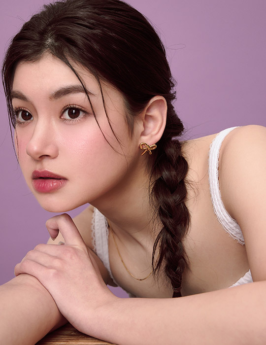 【鈦鋼】浪漫蝴蝶結耳環(金)