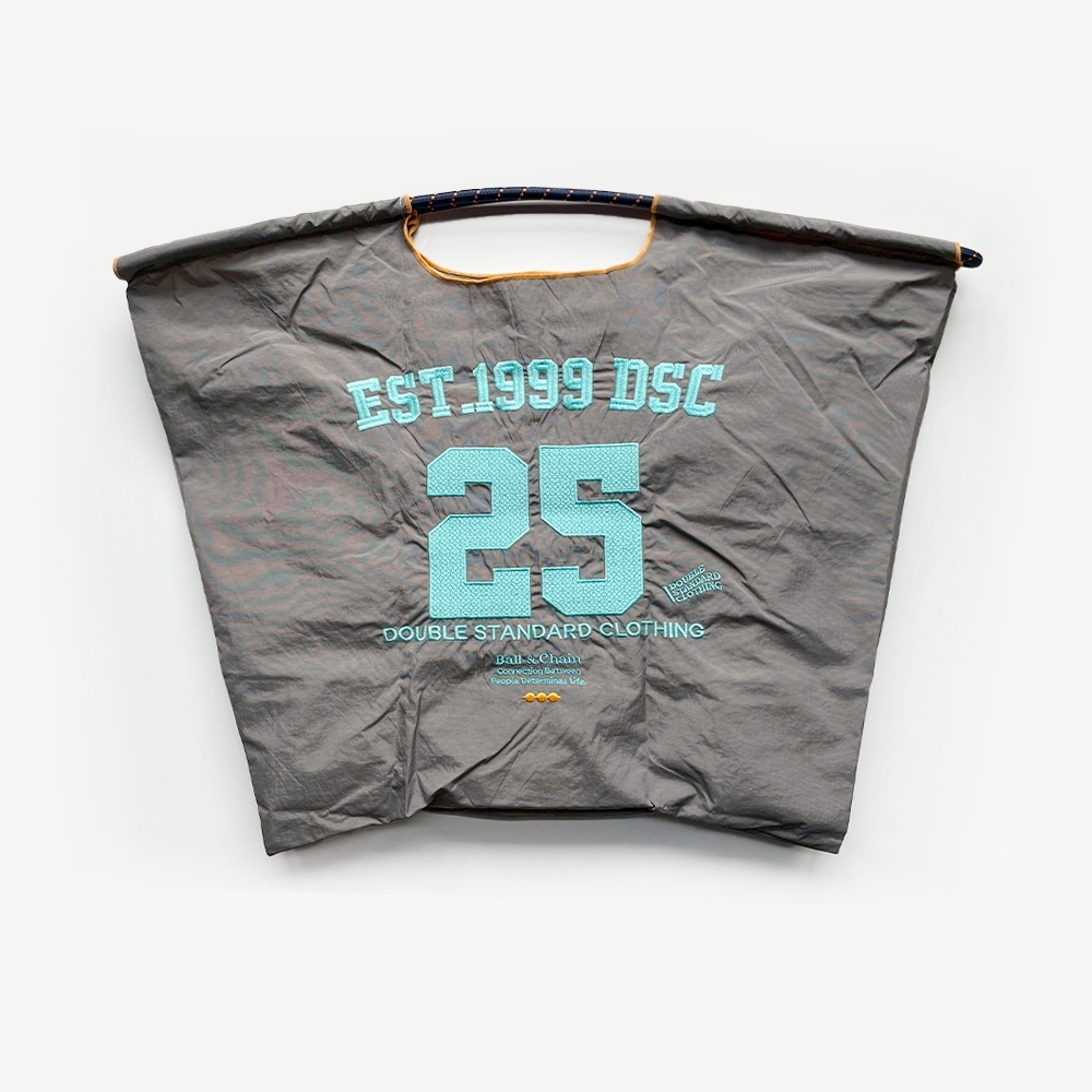 Ball＆Chain 刺繡環保購物袋 L號 - 灰 (0400010241)