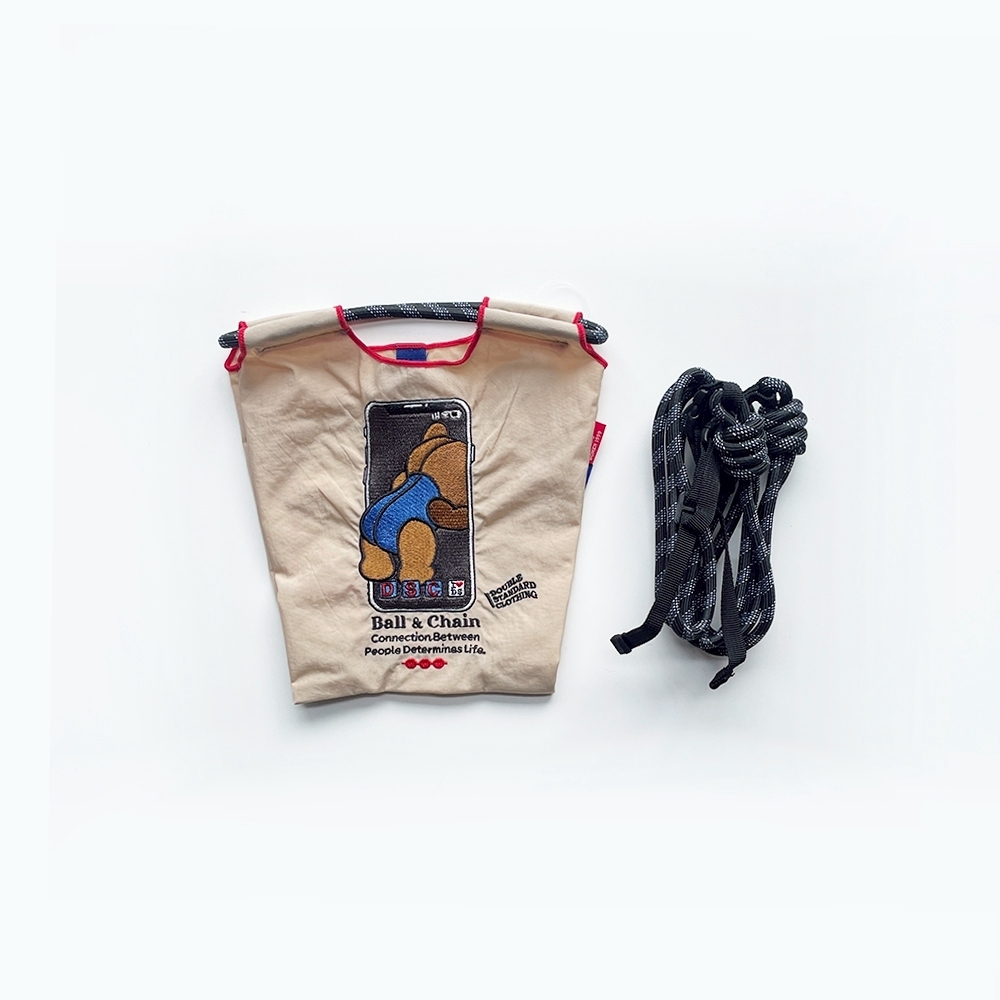 Ball＆Chain 刺繡環保購物袋 S號 - 卡其 (040000723303)