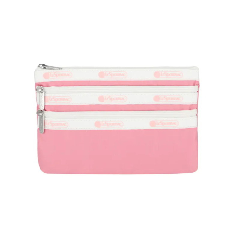 三拉鍊化妝袋 (SPECTATOR PEONY PINK)