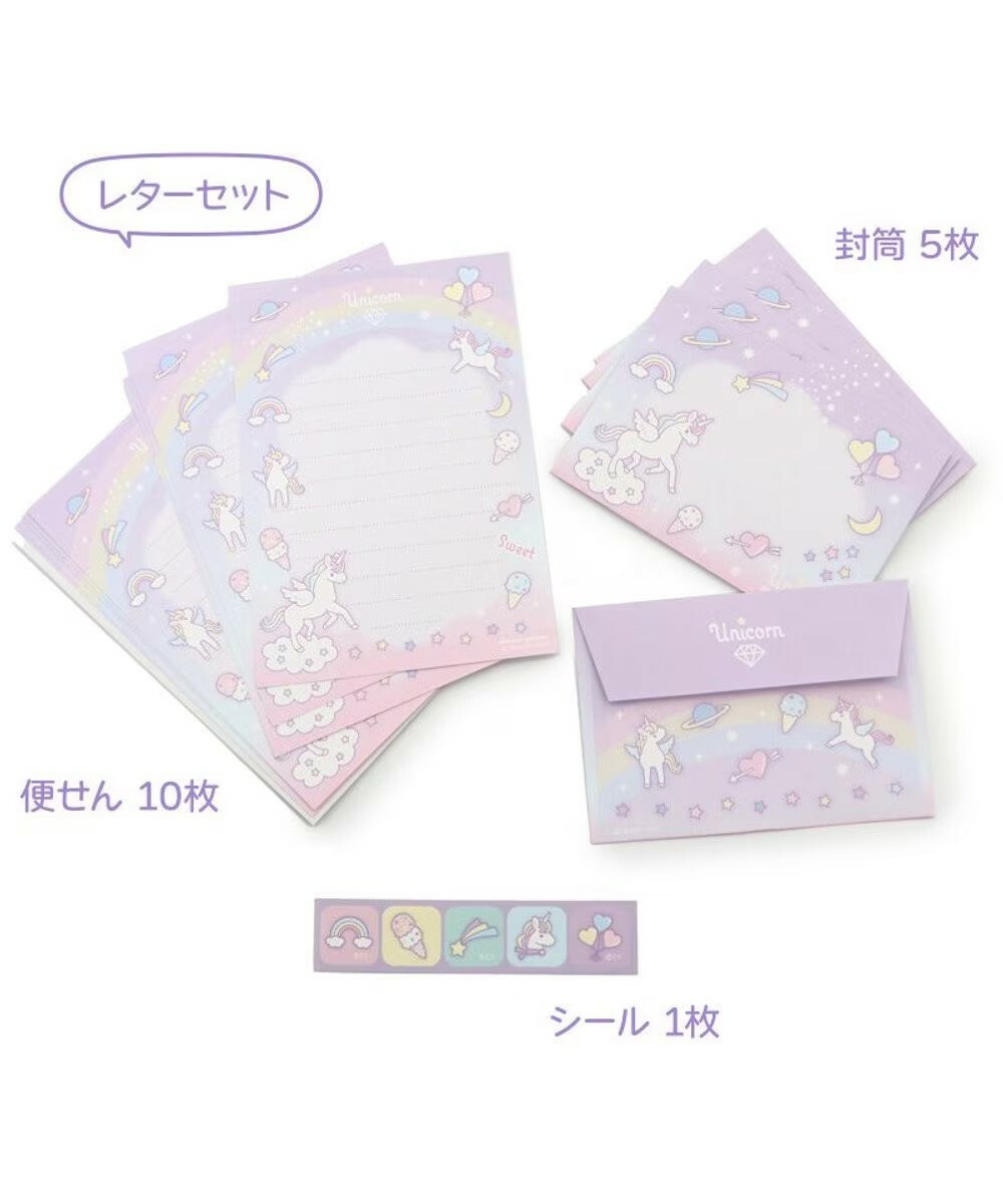 日本Mother Garden 獨角獸 方形便條紙 & 迷你信紙組合