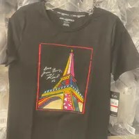 [S] KARL LAGERFELD LOVE FROM PARIS EIFFEL TOWER TEE,BLACK, L4WHM026-BLK (SKL1282)
