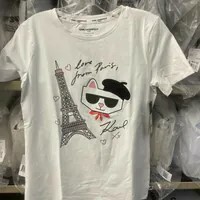 [S] KARL LAGERFELD CHOUPETTE IN PARIS TEE,WHITE, L4WHB052-WHT (SKL1285)