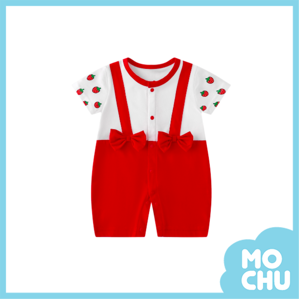 背帶草莓短袖連身衣